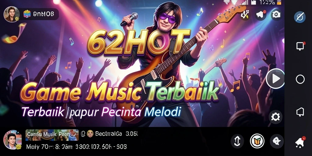 Tampilan gameplay menarik di 62HOT dengan berbagai pilihan lagu.