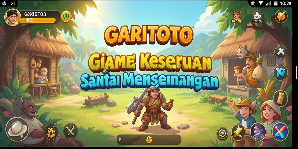 Tampilan menyeronokkan dari gameplay GARITOTO dengan warna-warni yang ceria.