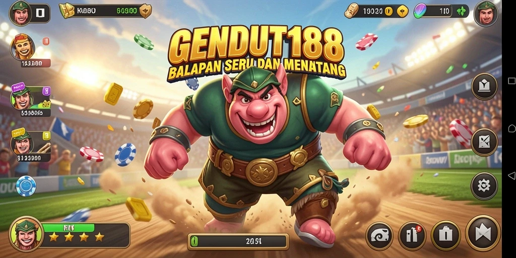 Tampilan gameplay GENDUT188 yang menampilkan aksi balapan seru.