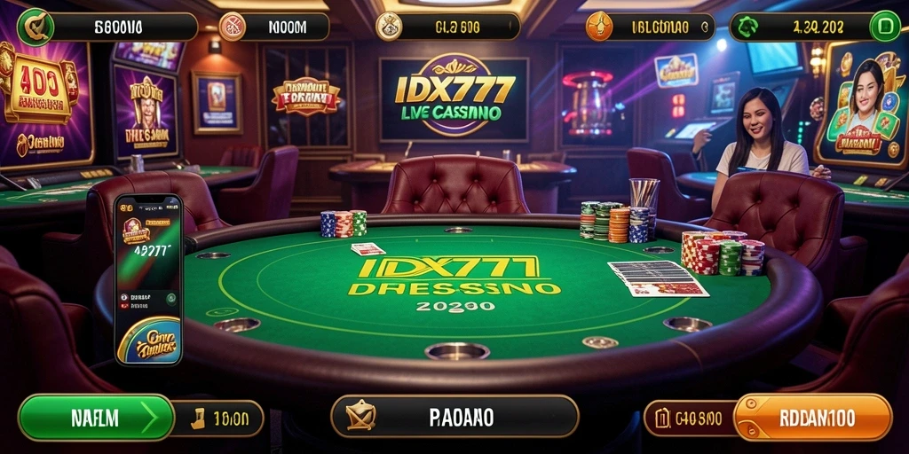 Tampilan gameplay Live Casino IDX777 yang menarik dan mendebarkan.