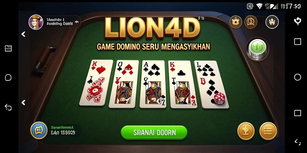 Screenshot LION4D menampilkan serunya gameplay domino yang kompetitif.