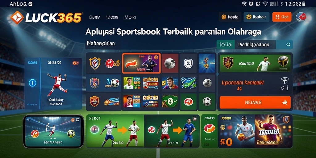 Tampilan antarmuka aplikasi LUCK365 saat pengguna memasang taruhan olahraga.