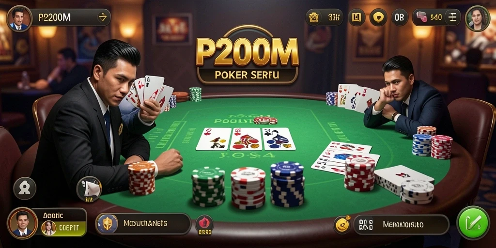 Screenshot utama menampilkan gameplay seru dalam permainan Poker.