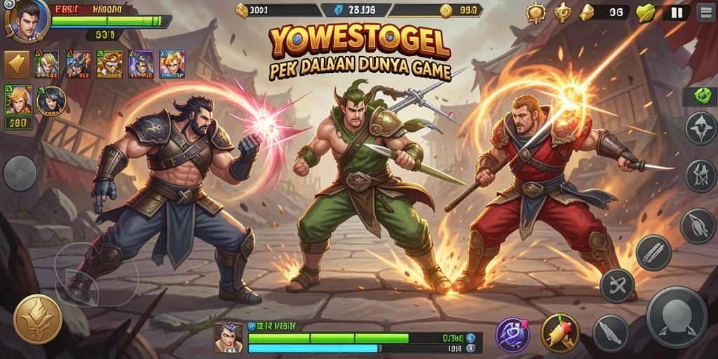 Screenshot YOWESTOGEL menunjukkan pertarungan seru antara dua karakter.